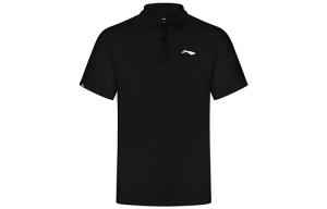 Рубашка поло унисекс черная Lining, черный