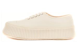 JIL SANDER Низкие женские кроссовки белого цвета