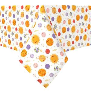 Квадратная скатерть, 100% хлопок, 60х60 дюймов, узор Солнечной системы Fabric Textile Products, желтый