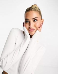 Белый укороченный топ в рубчик JJXX Feline