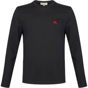 Burberry Футболка мужская черная с круглым вырезом Moderate