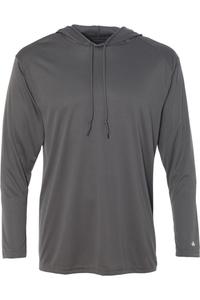 Футболка с капюшоном и длинными рукавами Badger B-Core, цвет graphite