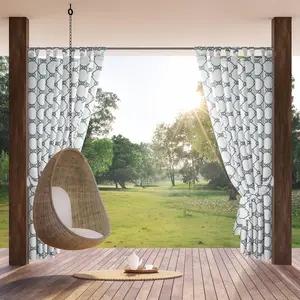 EUROFIRANY | Садовая штора - 155x220 см - Белая - Водонепроницаемая - Современный морской дизайн Eurofirany
