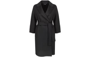 Длинное пальто Max Mara с поясом и длинными рукавами MaxMara, черный