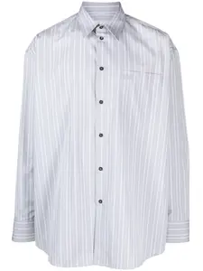 Полосатая рубашка оверсайз OFF-WHITE, серый