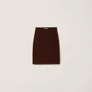 Шелковые юбки средней длины MIU MIU, коричневый