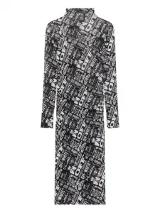 Платье из сетки с множеством логотипов Off-White, черный