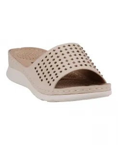 Женские украшенные удобные плоские сандалии Julie GC Shoes, золотой