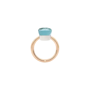 Кольцо Pomellato Nudo из розового и белого золота с синим топазом