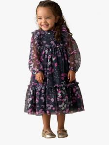 Детское платье с принтом из сетчатой ткани Angel & Rocket, Navy