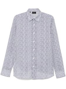 Brioni рубашка с принтом, синий