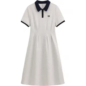 Женское платье с коротким рукавом GAP, светло-серый белый