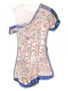 Шелковые шарфы многослойный топ Marine Serre, нейтральный