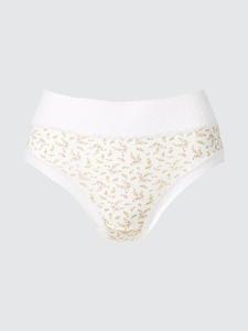 Трусы с высокой посадкой с цветочным принтом Uniqlo, 01 off white