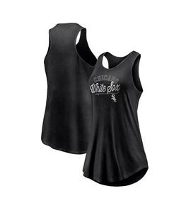 Женская черная майка Chicago White Sox Simplicity Swing Racerback с круглым вырезом на бретелях Fanatics