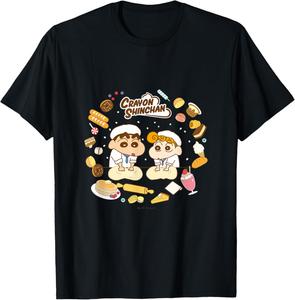 Футболка Crayon Shin-chan Подсолнух и выпечка хлеба: Время пустыни, черная Crayon Shinchan