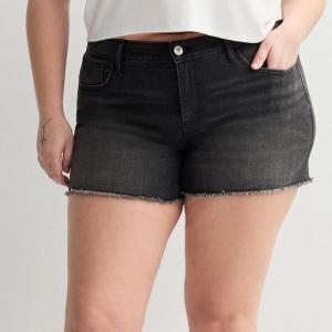 Джинсовые шорты миди с низкой посадкой для подростков плюс сайз So, цвет washed black