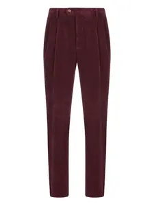 Брюки из вельвета со складками спереди Brunello Cucinelli, красный