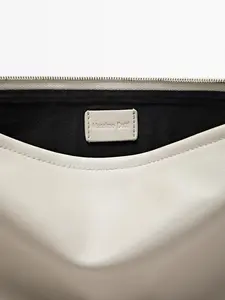 Маленькая сумка-кошелек из кожи наппа с узлом Massimo Dutti, белый