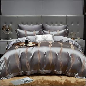 Generic Комплект постельного белья из хлопкового сатина классический золотой Gray