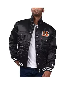 Levi’s x Starter Мужская черная куртка-тракер с полной застежкой на молнию Cincinnati Bengals Silver Tab Levi's