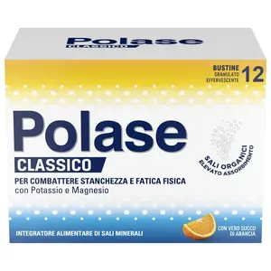 Добавка минеральных солей Polase Classico с магнием и калием, апельсиновый вкус, 12 пакетиков, без глютена