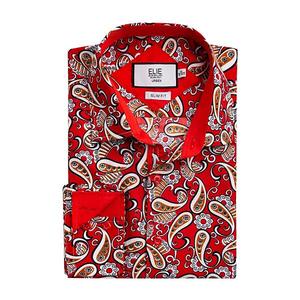 Мальчиковая рубашка slim fit с узором пейсли Elie Balleh, Red