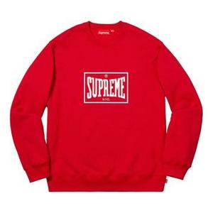 Худи Supreme SS19 Warm Up Crewneck Red Chest logo Pullover Unisex, красный