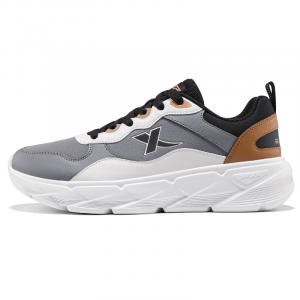 XTEP Кроссовки для бега с низкой повседневностью, амортизирующие, устойчивые к истиранию, мужские, дымчато-серые, розовое дерево, коричневые, черные