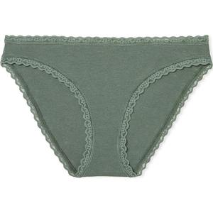 Victoria's Secret Трусики бикини Lacie с кружевной отделкой хлопковые / Faded Sage, женские, 1 шт, Sage Green
