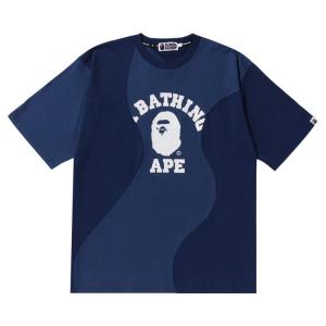 Футболка BAPE Cutting College Relaxed Fit Tee, Navy