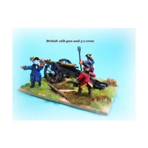 Британский 12 фунтов. Пистолет с экипажем, French & Indian War 1754-1763 (28mm)