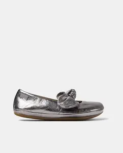 Детские балетки из натуральной кожи Right Camper, металлический синий