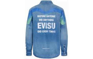 Рубашка мужская джинсовая синяя Evisu, синий