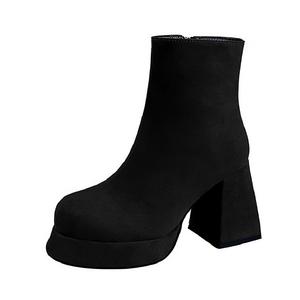 BIGTREE Женские ботильоны Ancora красные, чёрные, тёмно-коричневые — чёрные без подкладки, цвет Black Unlined