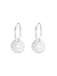 Alexander York Серьги-кольца с подвеской в виде звезды из серебра 925 пробы, комплект из 2 штук