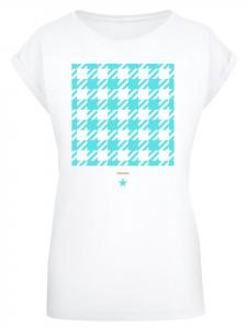 Футболка в клетку гусиная лапка сине-белая F4NT4STIC