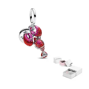 Pandora 925 Sterling Silver подвески женские red