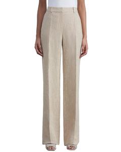 Лафайетт 148 Нью-Йорк Гейтс Полноразмерные брюки из льна и смесового шелка Lafayette 148 New York, коричневый