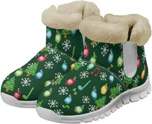 Женские зимние ботинки на снег водонепроницаемые уличные модные ботильоны теплые сапожки Spowatriy, Christmas Lights