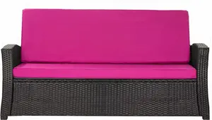 Подушка для скамейки 120×60×50x7 см розовая - подушка для сиденья садовой скамейки со съемным чехлом, удобная обивка для улицы и террасы