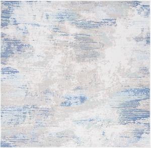 Ковер SAFAVIEH, 201 x 201 см, Skyler Collection, бежевый и серо-голубой, современный абстрактный дизайн, не линяет и прост в уходе, идеален для помещений с высокой проходимостью в гостиной, спальне (SKY504B)