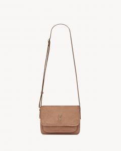 NIKI маленькая сумка-мессенджер из зернистого нубука SAINT LAURENT, коричневый