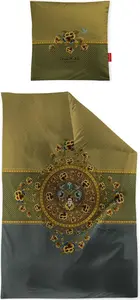 Комплект постельного белья Mako-Satin Playa 8536 1 пододеяльник 135x200 см + 1 наволочка 80x80 см, зеленый Irisette