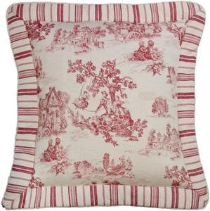 Austin Horn Classics Подушка квадратная Austin Horn Classics Cosmopolitan Toile красная с оборкой, наполнитель полиэстер Red - Main Euro Sham