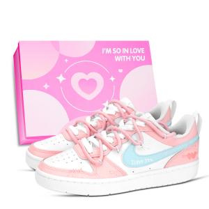 Детские скейтерские кроссовки Court Borough для младших школьников Nike, розовый/голубой/белый