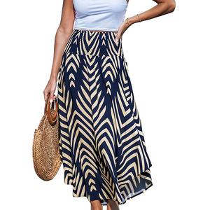 Юбка миди с присборенной талией и абстрактным принтом для подростков Cupshe