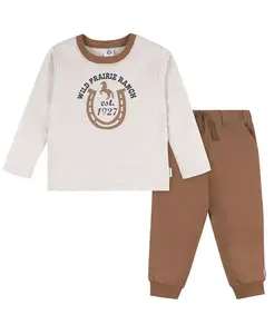 Детский комплект для мальчика: топ и джоггеры из 2 предметов Gerber, коричневый