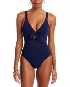 Robin Piccone Слитный купальник Ava из вязаного трикотажа, темно-синего цвета