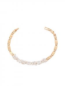 Faina Женский браслет с кристаллами, розовое золото, белый